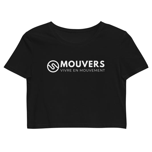 Crop top Officiel "MOUVERS" BIO Noir