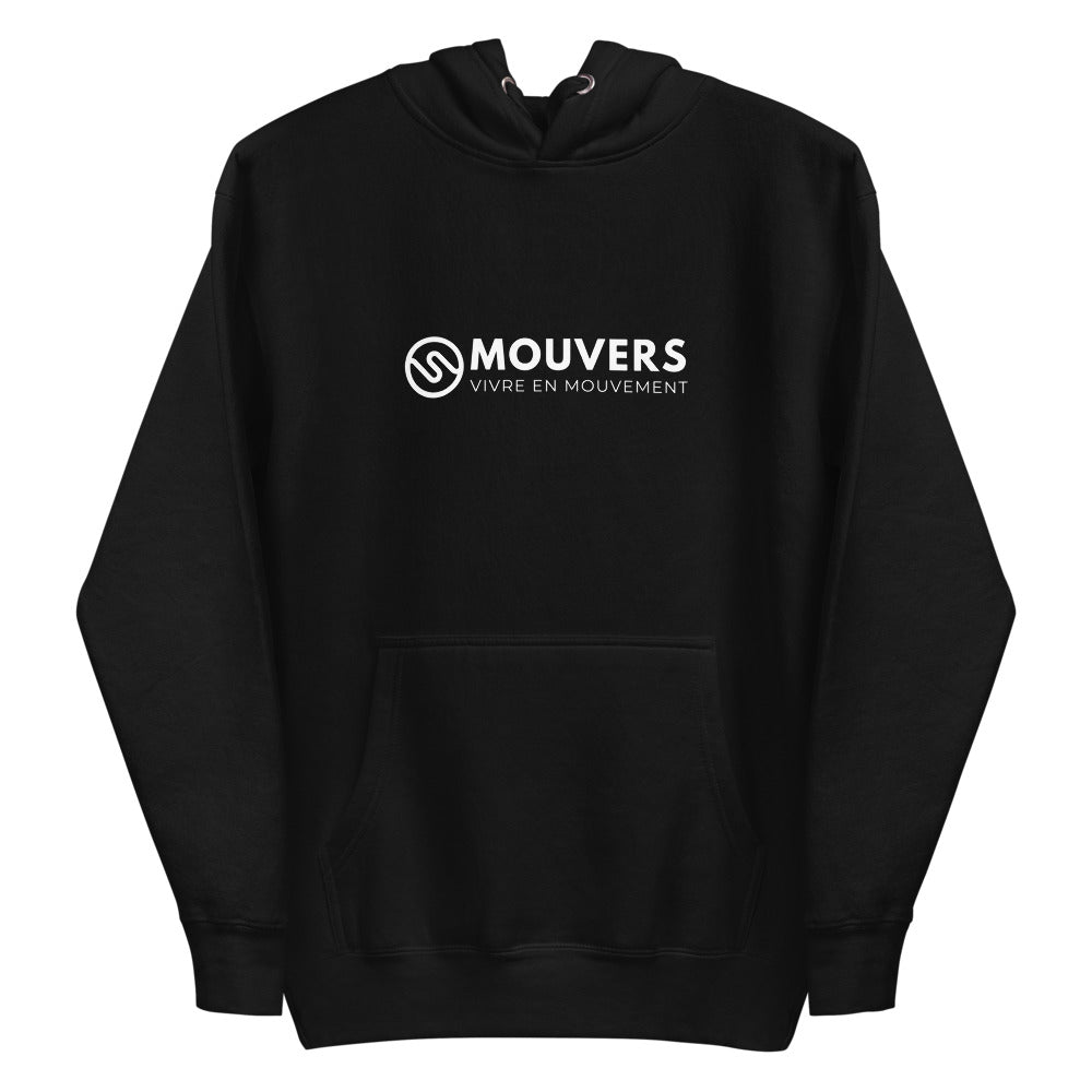 Sweat à Capuche Officiel MOUVERS logo blanc (Unisexe) S | MOUVERS Shop